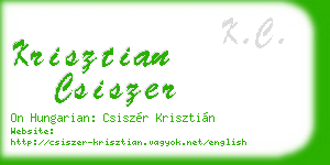 krisztian csiszer business card
