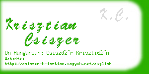 krisztian csiszer business card